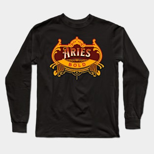 Vintage Bold Aries Astrology Long Sleeve T-Shirt